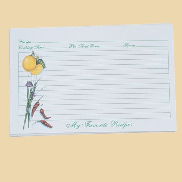 NWOB Vintage Recipe Cards 4 x 6 Lemons Pack of 45 Cooking Gift HP048 Favorites - Picture 1 of 5